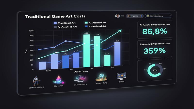 Cost comparison between traditional and AI-assisted game art production
