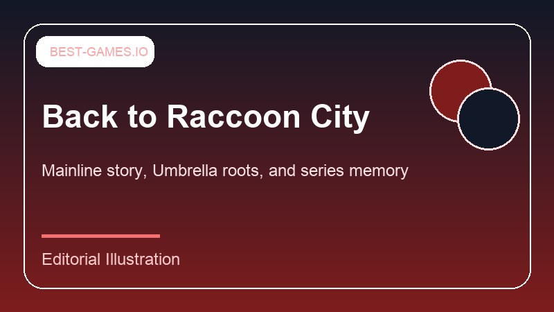 Editorial illustration about Raccoon City and Resident Evil history in Requiem