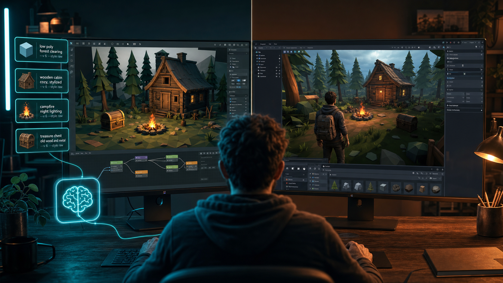 Build a Playable Godot Prototype with Blender MCP: Forest Clearing, Cabin, and Treasure Chest