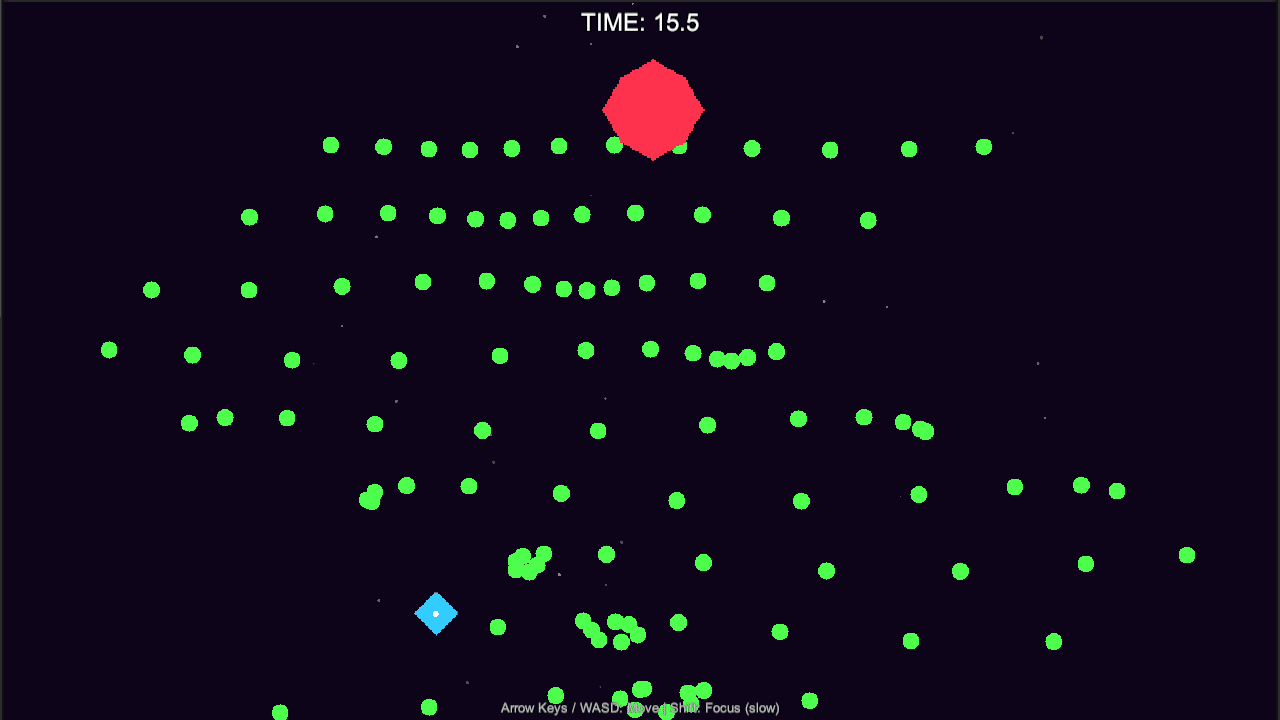 Unity bullet-hell shooter generated and tested through Claude Code and Unity MCP