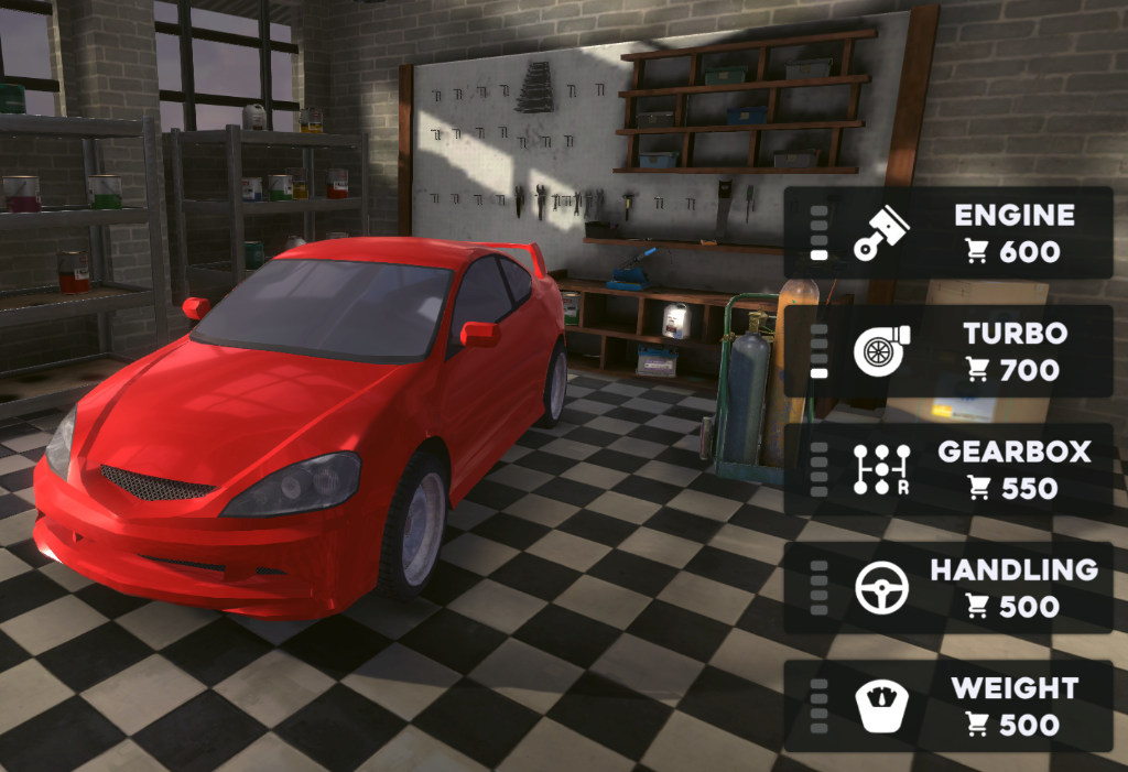 Drift Hunters Pro Engine Upgrades - Detailed part improvements for Engine, Turbo, and Gearbox