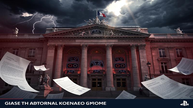 Nacon insolvency court ruling - French courthouse with gaming elements