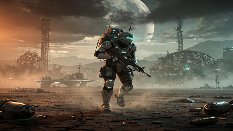 Marathon extraction shooter - armored runner on alien planet