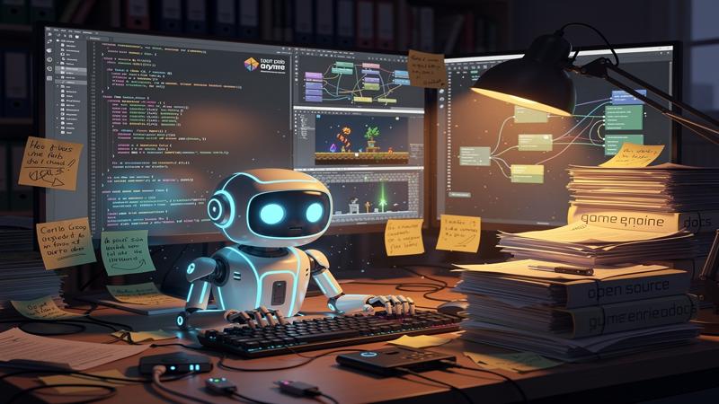 Godot Engine 4.4 open source game engine concept