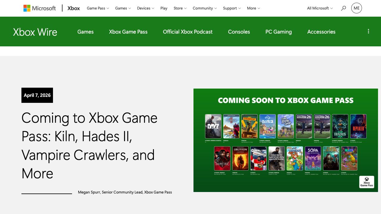 Xbox Game Pass wave one stacked April with Hades II, Replaced, Kiln, and more