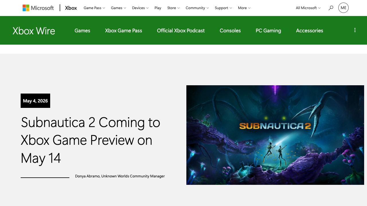 Subnautica 2 enters Xbox Game Preview on May 14 with multiplayer for the first time in the series