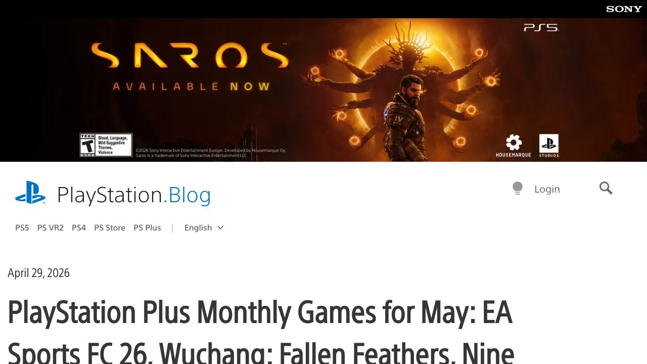 PlayStation Plus May monthly games bring EA Sports FC 26, Wuchang: Fallen Feathers, and Nine Sols