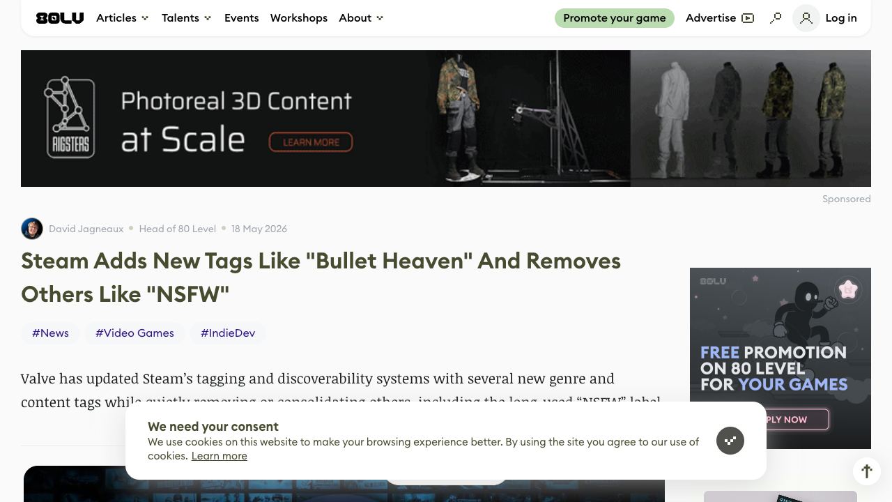Steam tag changes make metadata a developer responsibility