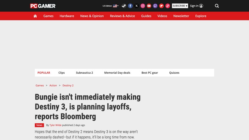 Reports say Bungie is not immediately moving into Destiny 3