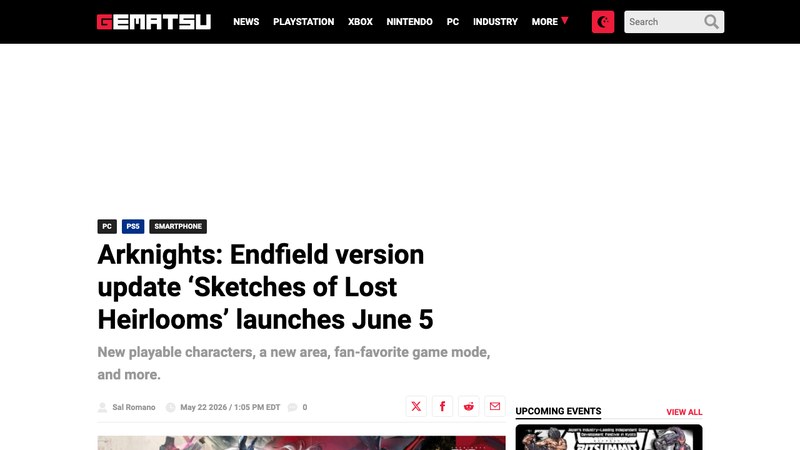 Arknights: Endfield sets June 5 for Sketches of Lost Heirlooms