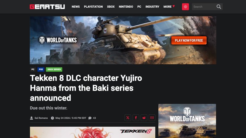Tekken 8 confirms Yujiro Hanma from Baki for Season 3