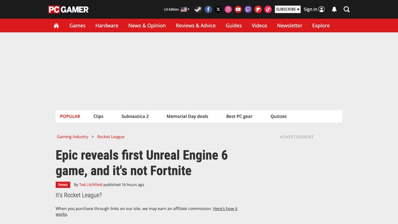 Rocket League becomes the public face of Unreal Engine 6