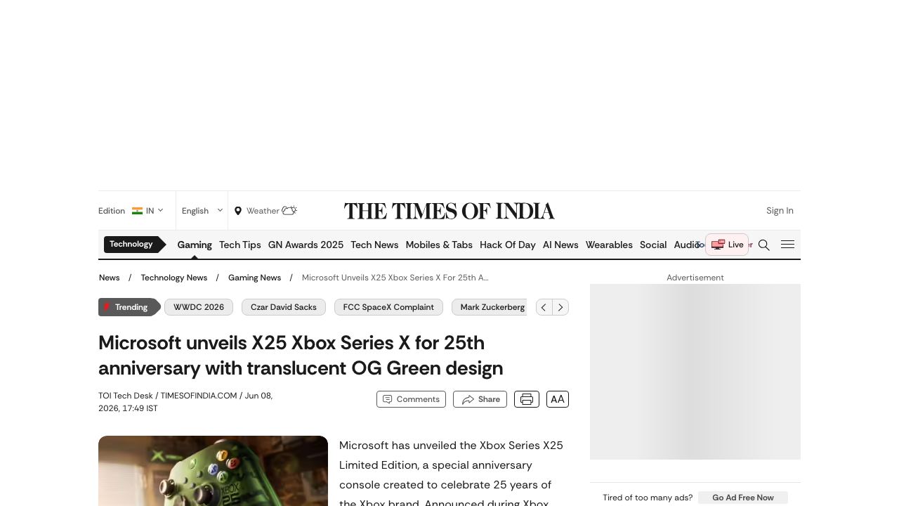 Xbox Series X25 turns the 25th anniversary into a collector play