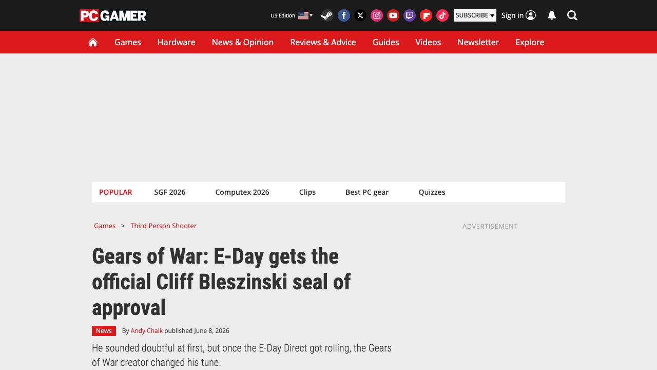 Cliff Bleszinski approval gives Gears of War: E-Day a useful credibility beat