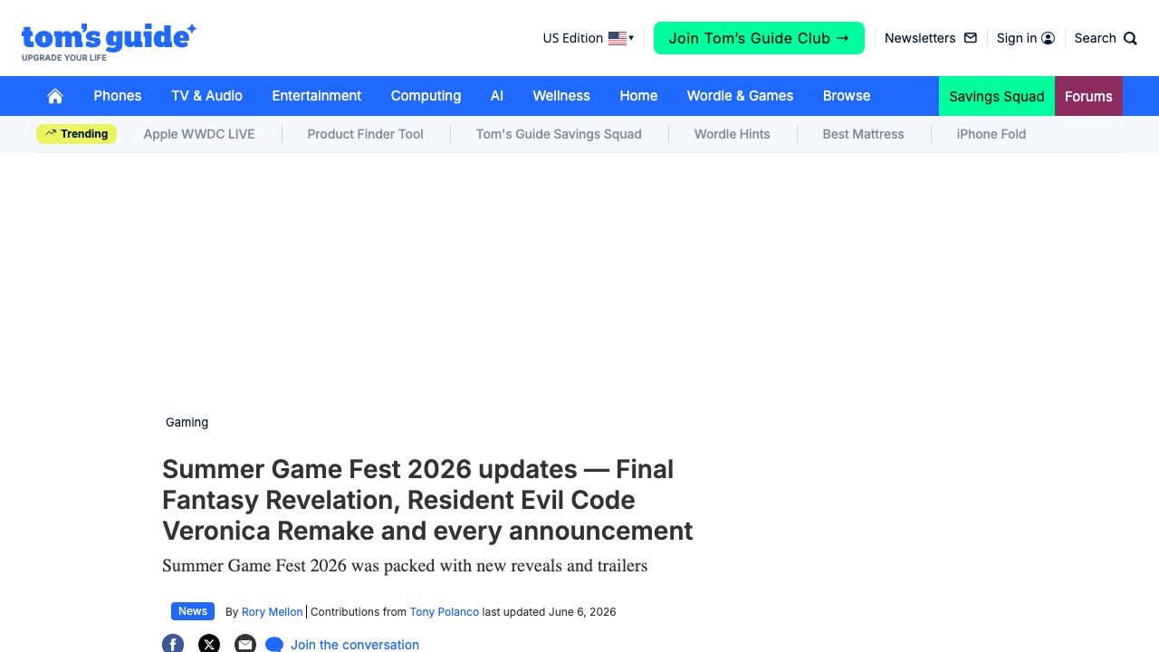 Summer Game Fest recap keeps Final Fantasy VII Revelation and Resident Evil Veronica visible