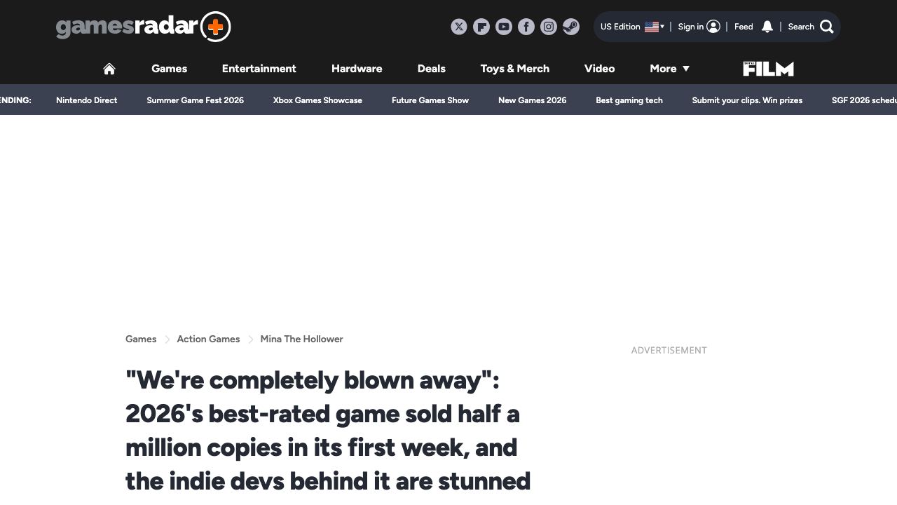 Mina the Hollower passes 500,000 first-week sales for Yacht Club Games