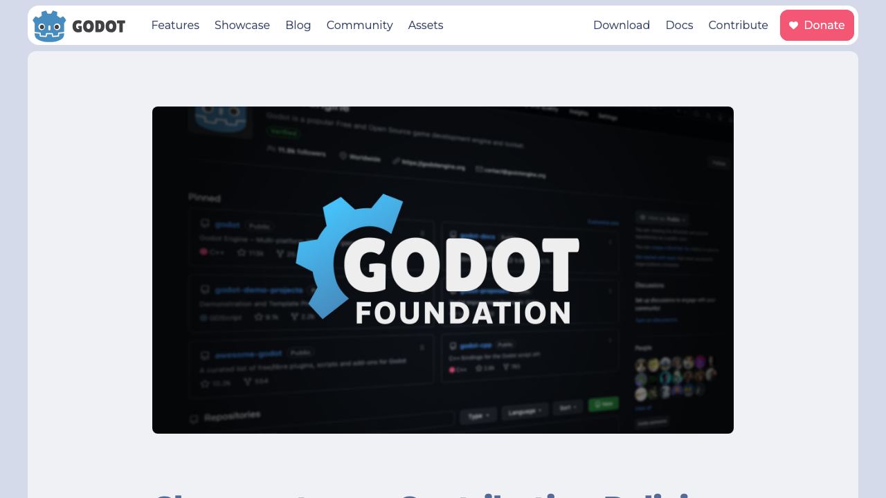 Godot Foundation contribution policy update page