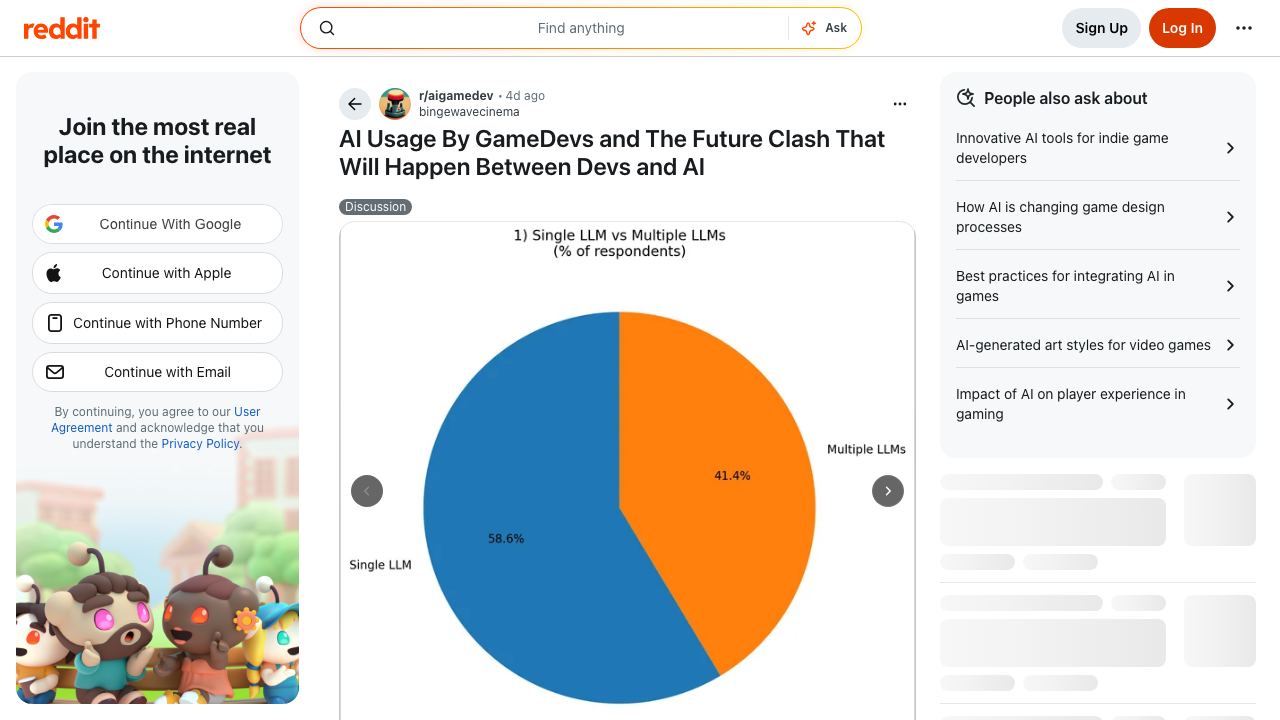 Reddit discussion about AI usage costs for game developers