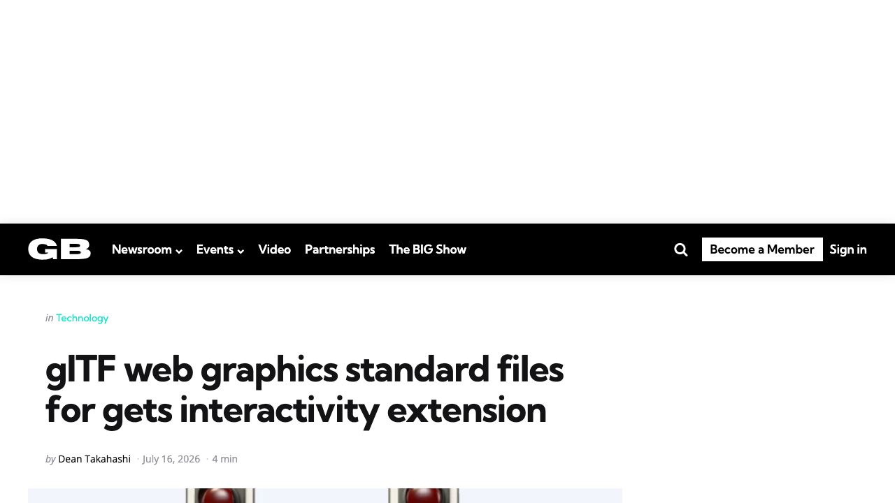 Interactive glTF behavior graphs for portable 3D web scenes