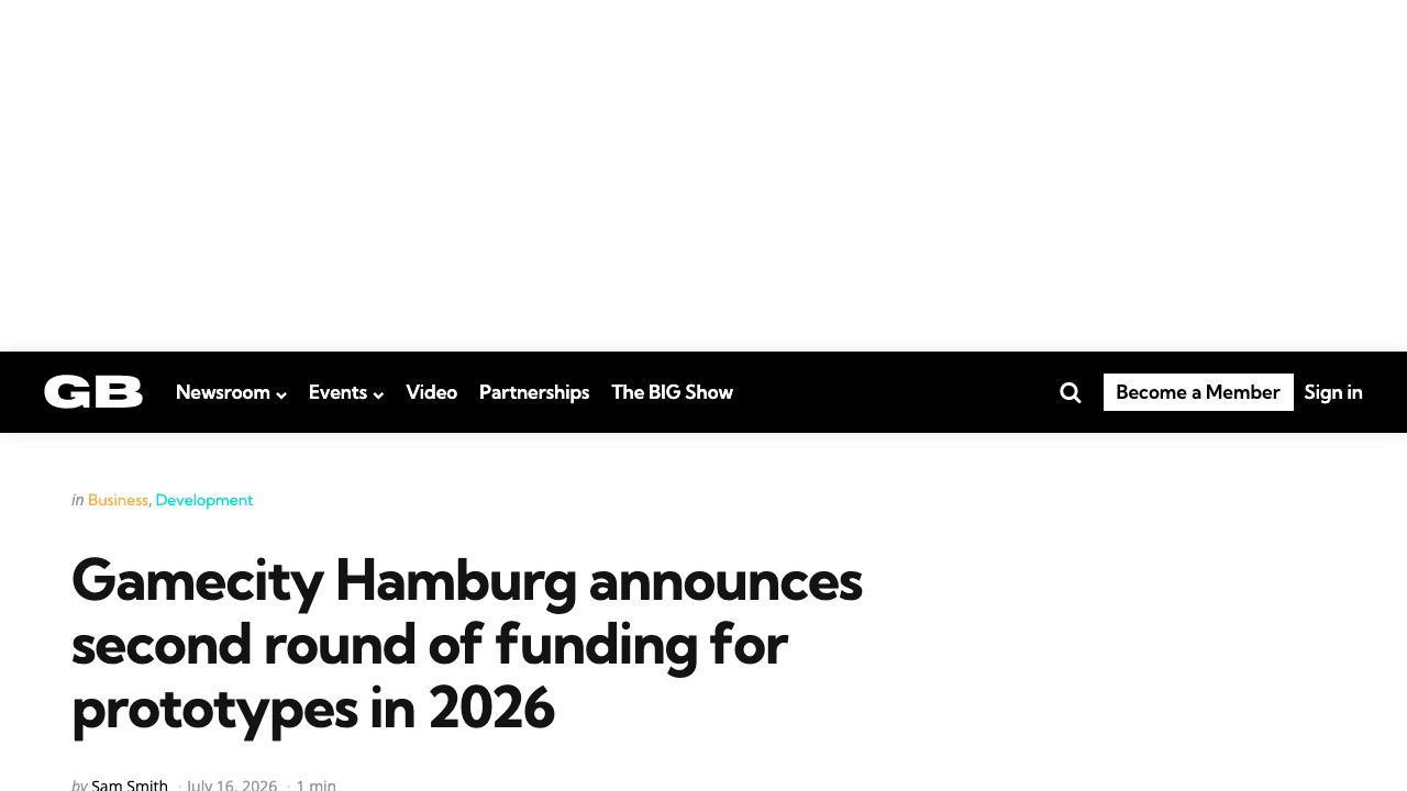 Gamecity Hamburg prototype funding announcement for independent developers