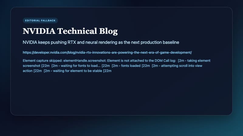 NVIDIA blog on RTX innovations for game development