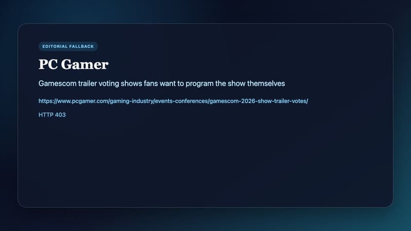 Gamescom 2026 show trailer community voting