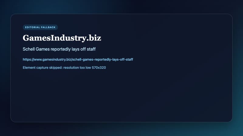GamesIndustry.biz coverage of Schell Games layoffs