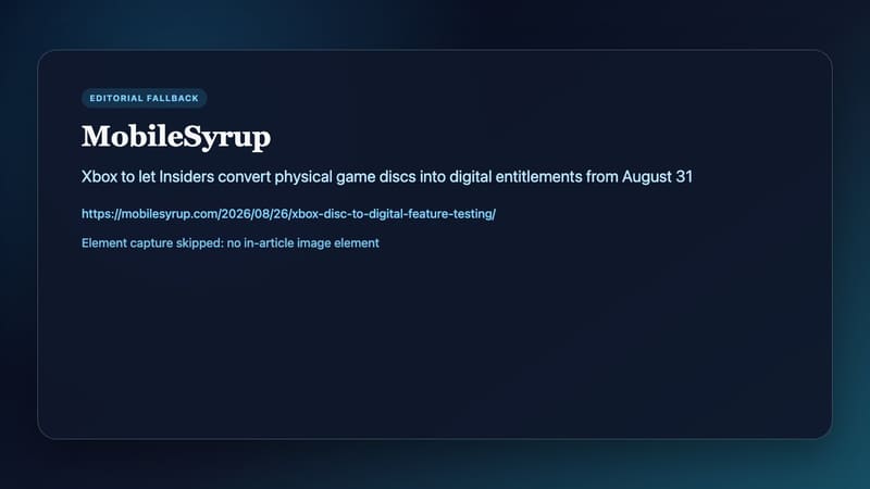 Xbox disc-to-digital program artwork from MobileSyrup coverage