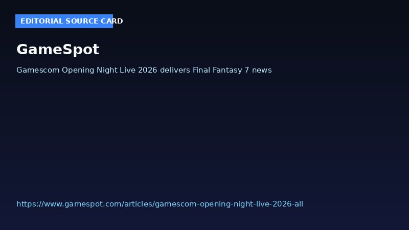 GameSpot coverage of Gamescom Opening Night Live 2026