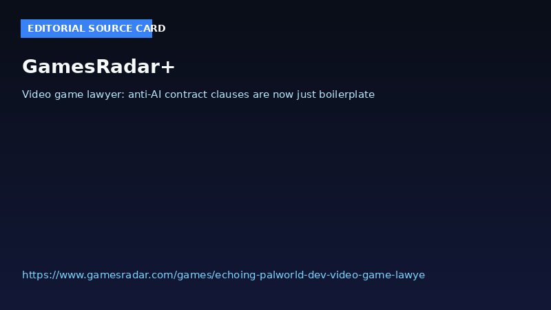 GamesRadar+ coverage of anti-AI contract clauses becoming standard in game development