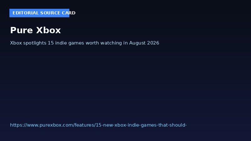 Pure Xbox roundup of 15 indie games to watch in August 2026