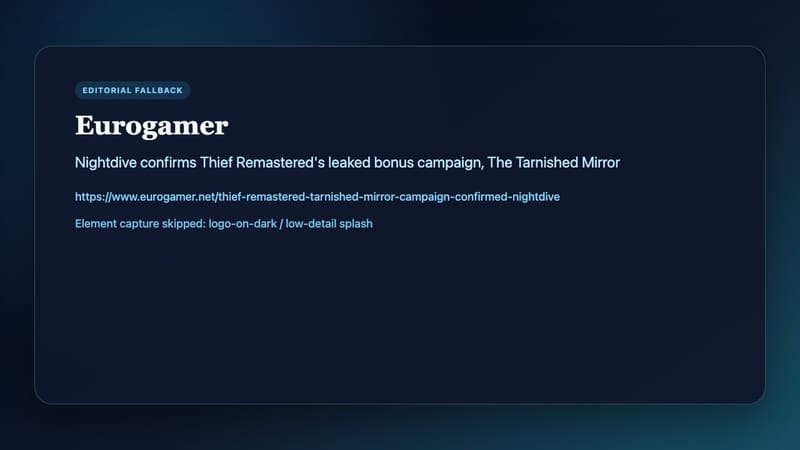 Thief Remastered The Tarnished Mirror artwork