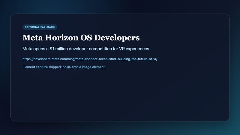 Meta opens a $1 million developer competition for VR experiences