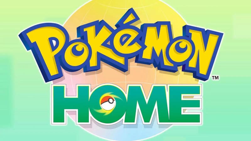 Pokémon HOME logo on a green background