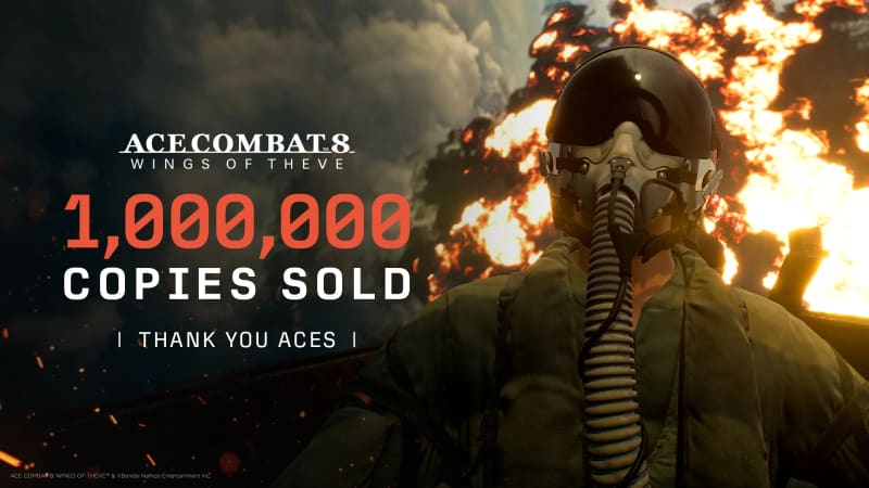 Ace Combat 8 pilot and artwork celebrating one million copies sold