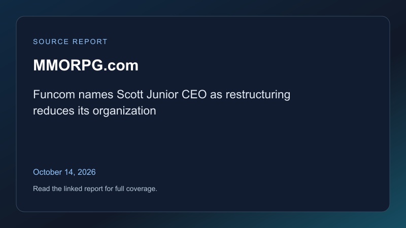 Source information card for MMORPG.com’s Funcom restructuring report