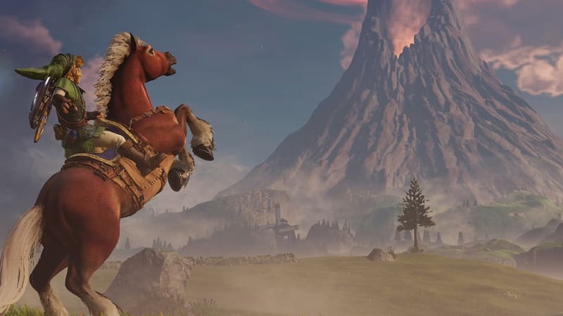 Link riding a horse in Ocarina of Time remake artwork