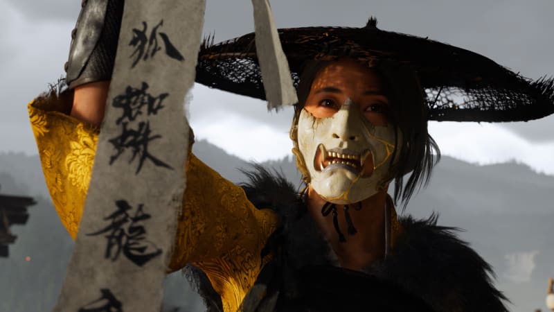 Atsu wearing her mask in Ghost of Yotei